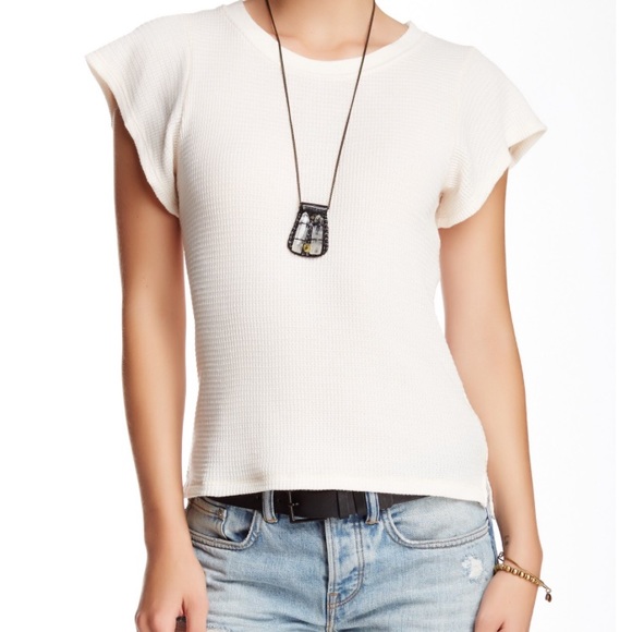 Free People Tops - NWOT Free People Flutter Sleeve Thermal Tee